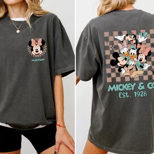 Custom Mickey & Co 1928 Retro Comfort Colors Shirt | Vintage Mickey And Friends Two-Sided Tee | Disney Family Shirt | Disneyland Gift