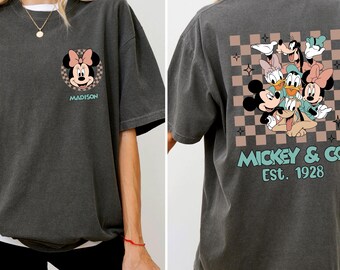 Custom Mickey & Co 1928 Retro Comfort Colors Shirt | Vintage Mickey And Friends Two-Sided Tee | Disney Family Shirt | Disneyland Gift