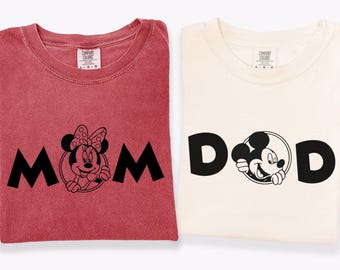 Comfort Colors Disney Minnie Mom and Dad Shirt, Disney Family Couple Trip Shirt, Mickey Dad Shirt, Minnie Aunt and Uncle Tee, Grammy Grandpa