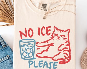 No Ice Shirt with Cat, Pro Immigration Tee, Social Justice, Feminist Top, Comfort Colors T-Shirt