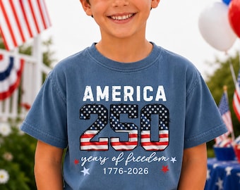 Chemise Comfort Colors® États-Unis d'Amérique 250e anniversaire pour enfant T-shirt 250e anniversaire, T-shirt 4 juillet Chemise 250 ans de l'indépendance