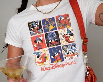 Disney Fantasia Baby Tee Crop Tank, Fantasia Sorcerer Mickey Wizard Disney Baby Tee, Disney Girl Trip, WDW Fantasia Mickey Tee