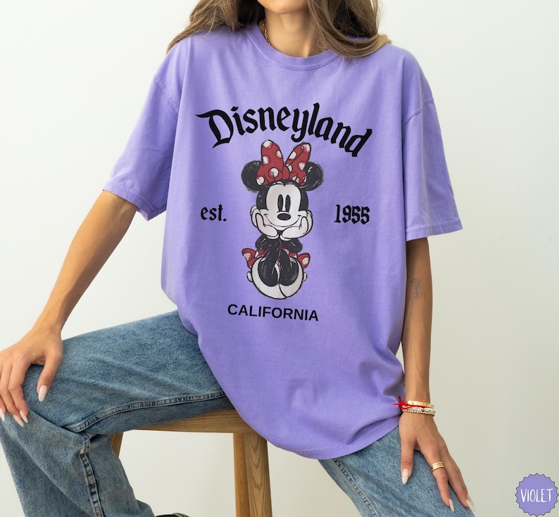 Disneyland Retro Minnie Mickey Mouse Couple Matching Shirt, Disneyland Est. 1955 California Family Trip Tee, Disneyland Tee image 7
