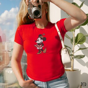 Camiseta retro de Minnie Mouse Disney para bebé, camiseta clásica de Minnie para bebé, camisetas Magic Kingdom, camiseta clásica de Mickey para bebé, camiseta de Minnie Mouse estilo Y2K de los 90 imagen 5