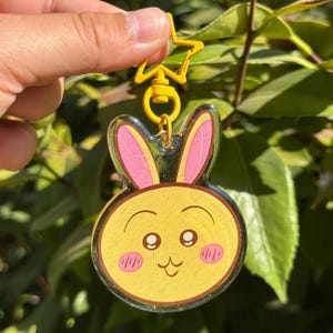 Hungry Bunny 2.5 Acryl Epoxy Schlüsselanhänger mit Glitter