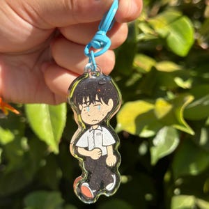 Anxious Boy TSHD 2.5 Epoxy Acrylic Keychain with Glitter
