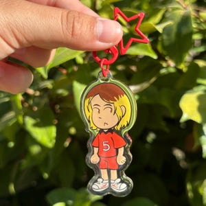 HQ Tired Cat Team Volleyball Boy 2.5 Inch Acrylic Keychain