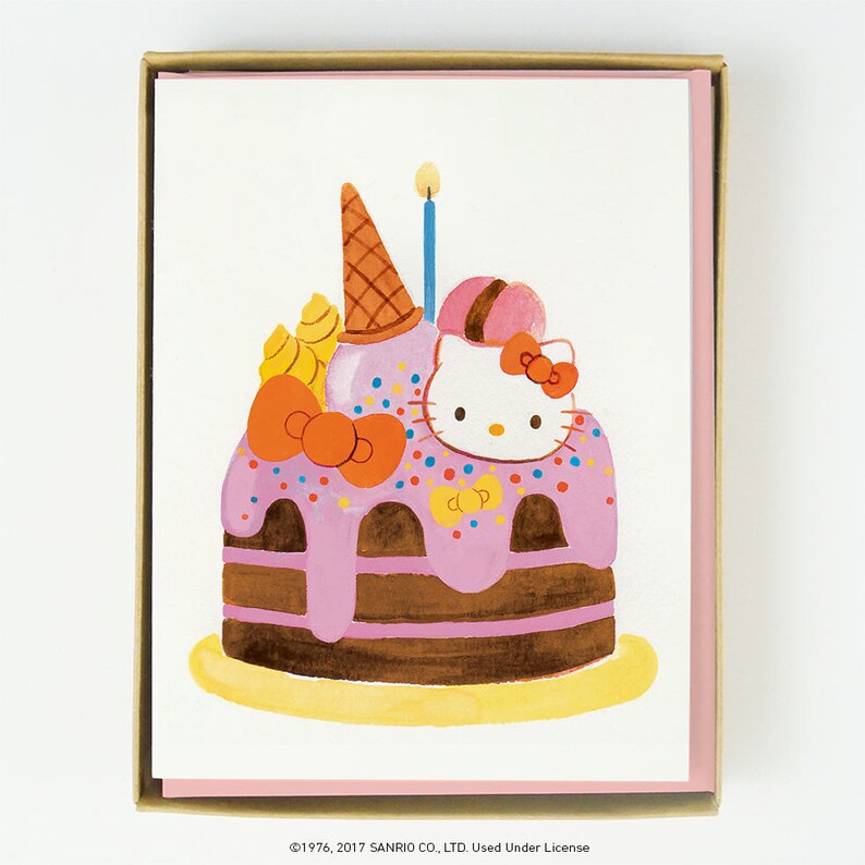 Hello Kitty Cake Card 8 pcs