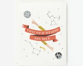 Moon and Back Card 1pc