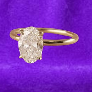 Gold Ring, Oval Cut Moissanite/Diamond Wedding Men&#39;s Ring, Anniversary Ring, Handmade Ring, Personalized Gift, 18K Solid Yellow Gold