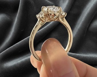 Oval Moissanite Engagement Ring 925 Sterling Silver, Three Stone Oval Ring For Women, Brilliant Oval Cut Promise Ring, Anniversary Gift Her