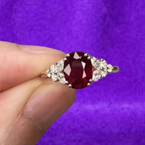 Gold Ring, Oval Cut Red Garnet Wedding Women&#39;s Ring, Anniversary Ring, Handmade Ring, Personalized Gift, 18K Solid Yellow Gold Ring