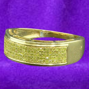 Gold Ring, Round Cut Moissanite/Diamond Wedding Men&#39;s Ring, Anniversary Ring, Handmade Ring, Personalized Gift, 18K Solid Yellow Gold
