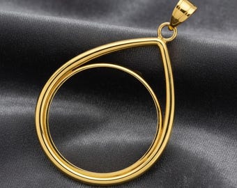 16,5 mm Münzen oder 1/10 oz amerikanischer Adler 1/10 oz Krügerrand Schraubverschluss Lünette Anhänger Charm Sterling Silber 14K Gelbgold Münzhalter