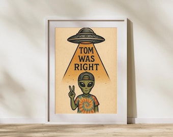 Tom DeLonge Alien Print / Blink-182 Pop Punk Wall Art / Download digitale