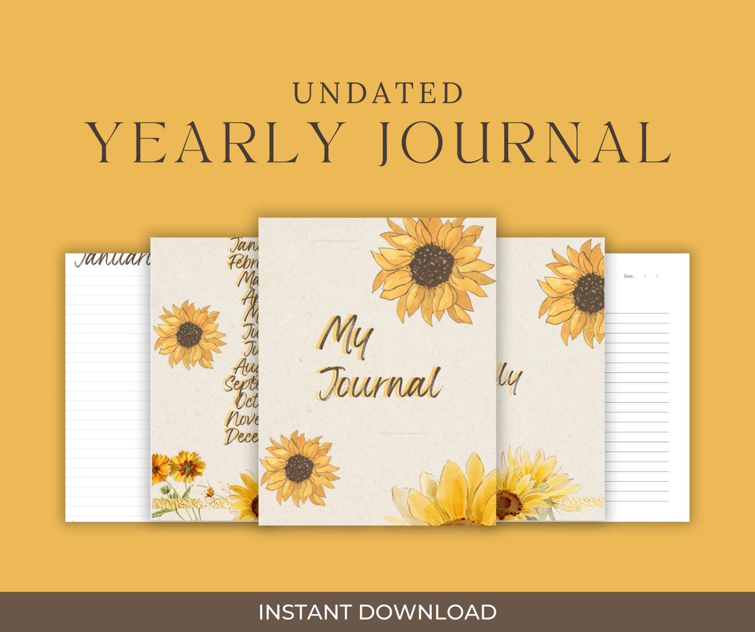 Sunflower Digital Daily Journal: Goodnotes & Notability (canva Template ...