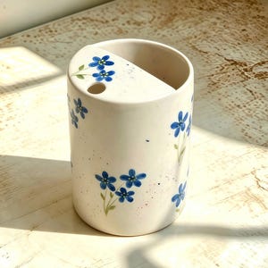 Personalized Ceramic Sipping Mug, Hand-Thrown Pottery Travel Tumbler, Anniversary Gift, Handmade To-Go Cup