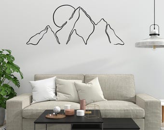 Metal Mountain Wall Line Art, Minimalist Line Art Decor, Mountain Wire Art, Perfect Gift for Mountain Lovers, Picasso Style Line Drawing