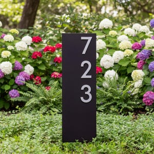 Modern Address Numbers Sign, Custom House Numbers Post, Metal Lawn Yard Sign, Airbnb Address Sign, Contemporary Home Number House Sign