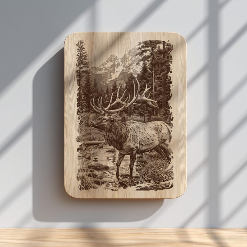 Elk stag rustic clipart for cabin and western décor.