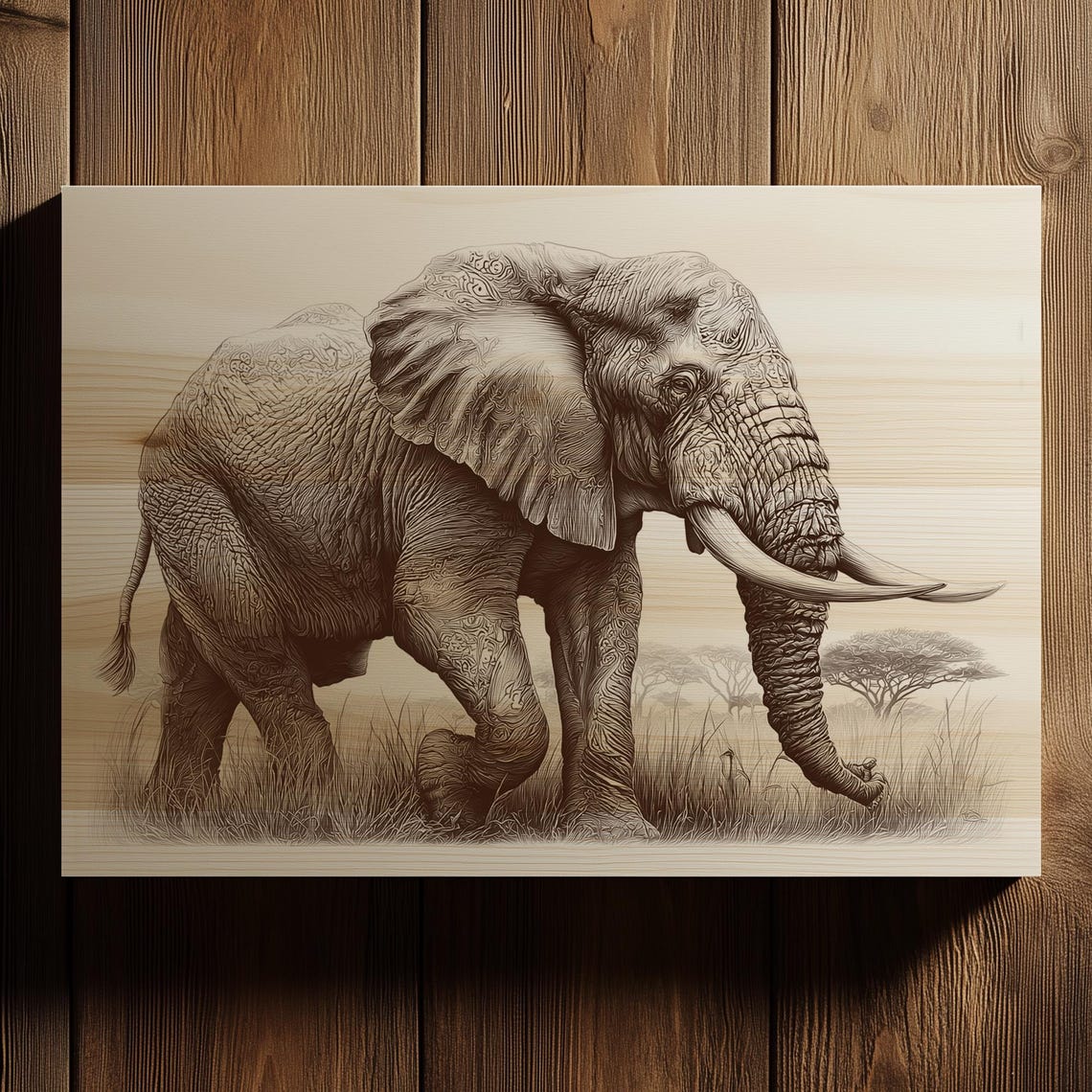 Elephant Wood Engraving PNG, African Elephant Line Art, Safari Wildlife ...