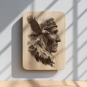 Glowforge compatible spiritual tribal art PNG.