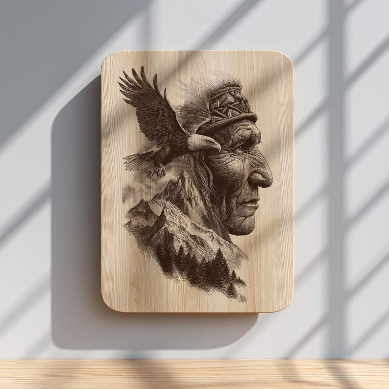 Glowforge compatible spiritual tribal art PNG.