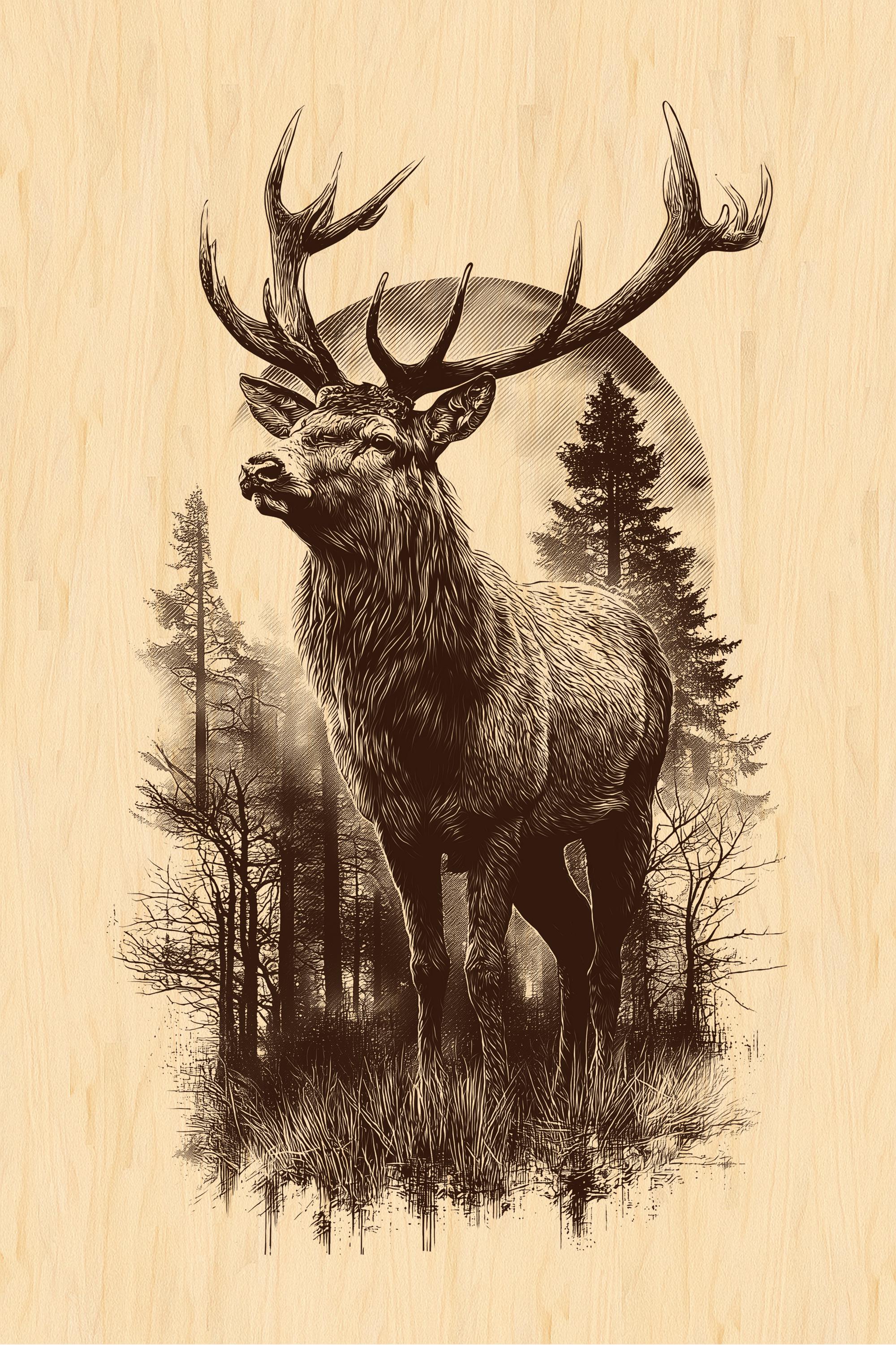 Woodburn deer art - Etsy México, image size:2000x3000