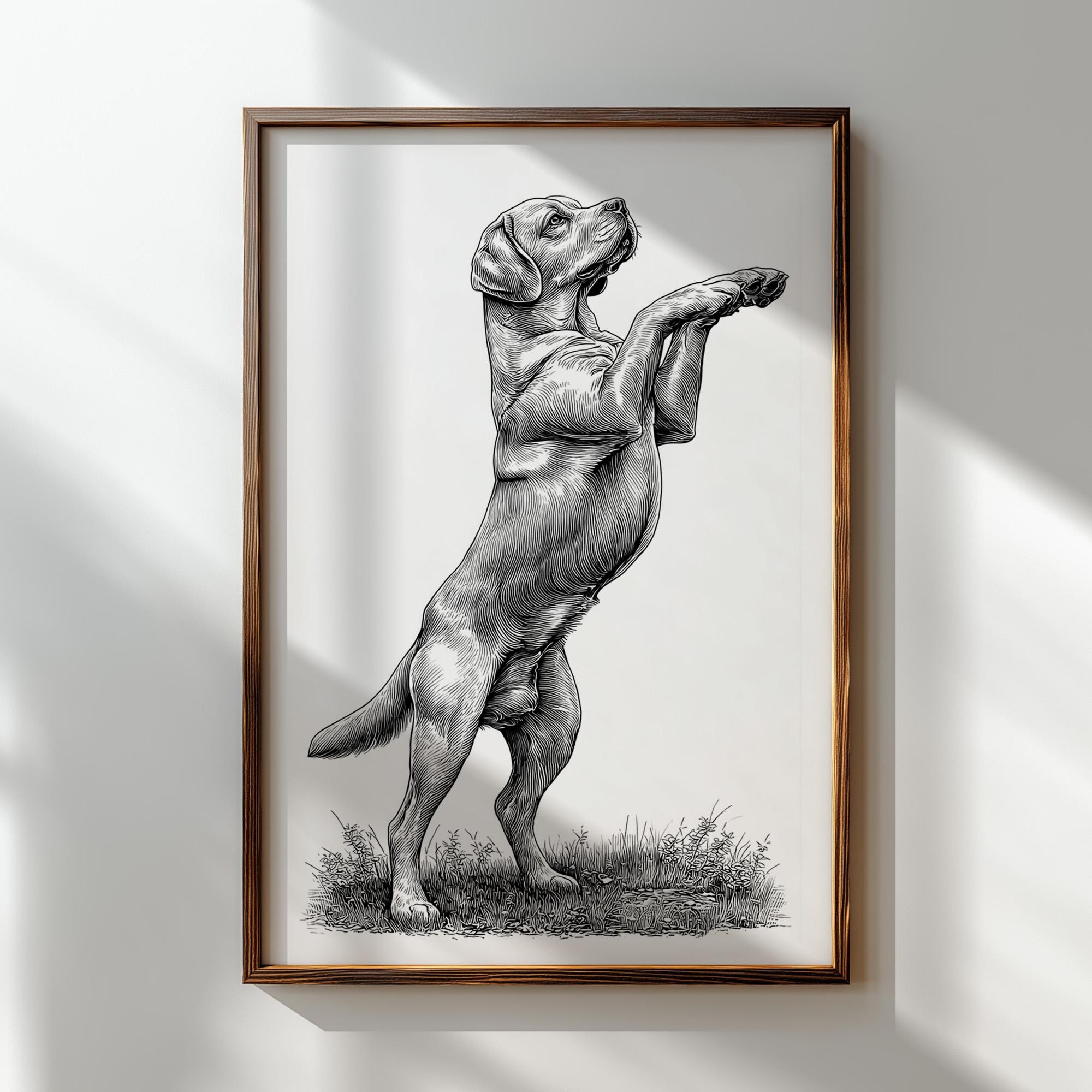 Standing Dog Wood Engraving PNG | Laser Engraving Art | Loyal Pet ...