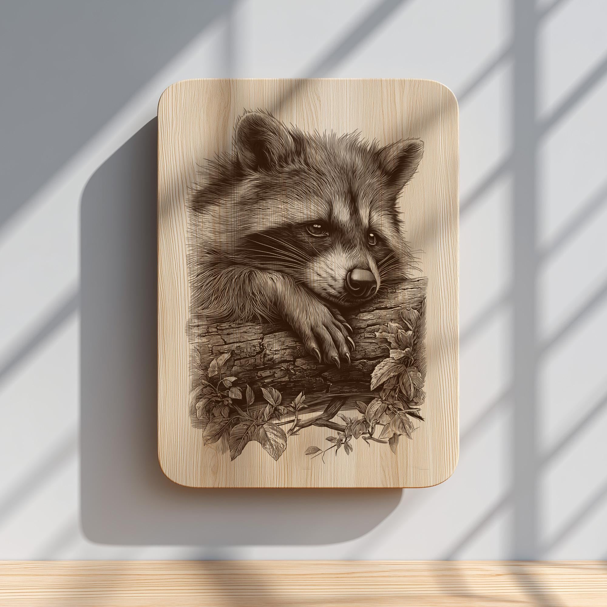 Rustic Raccoon Rustic Raccoon Engraving PNG | Woodland Animal Digital Art | Wildlife ...