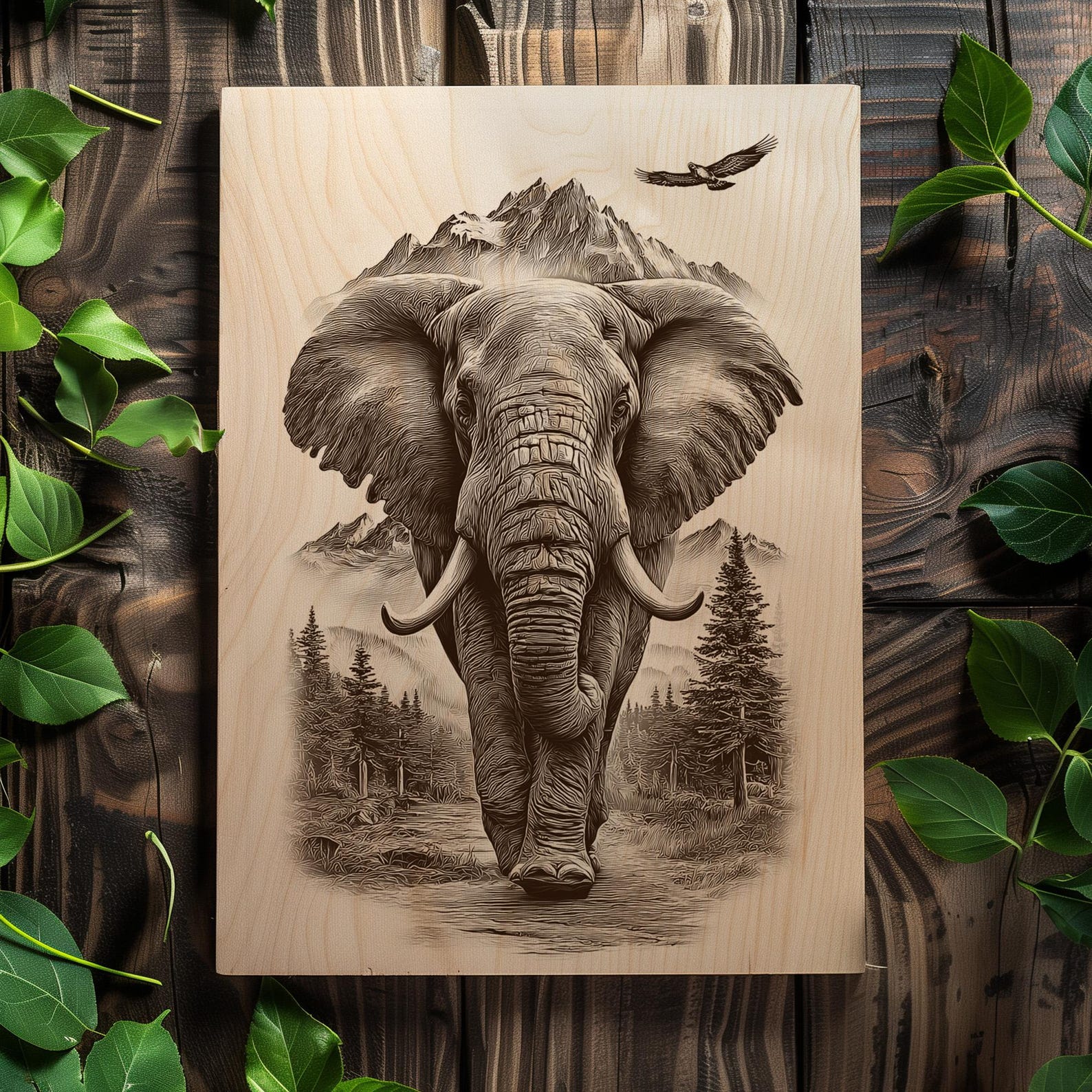 Elephant Engraving PNG | Majestic Wildlife Laser Engraving File ...