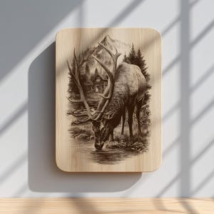 Burn-optimized elk scene for laser artists