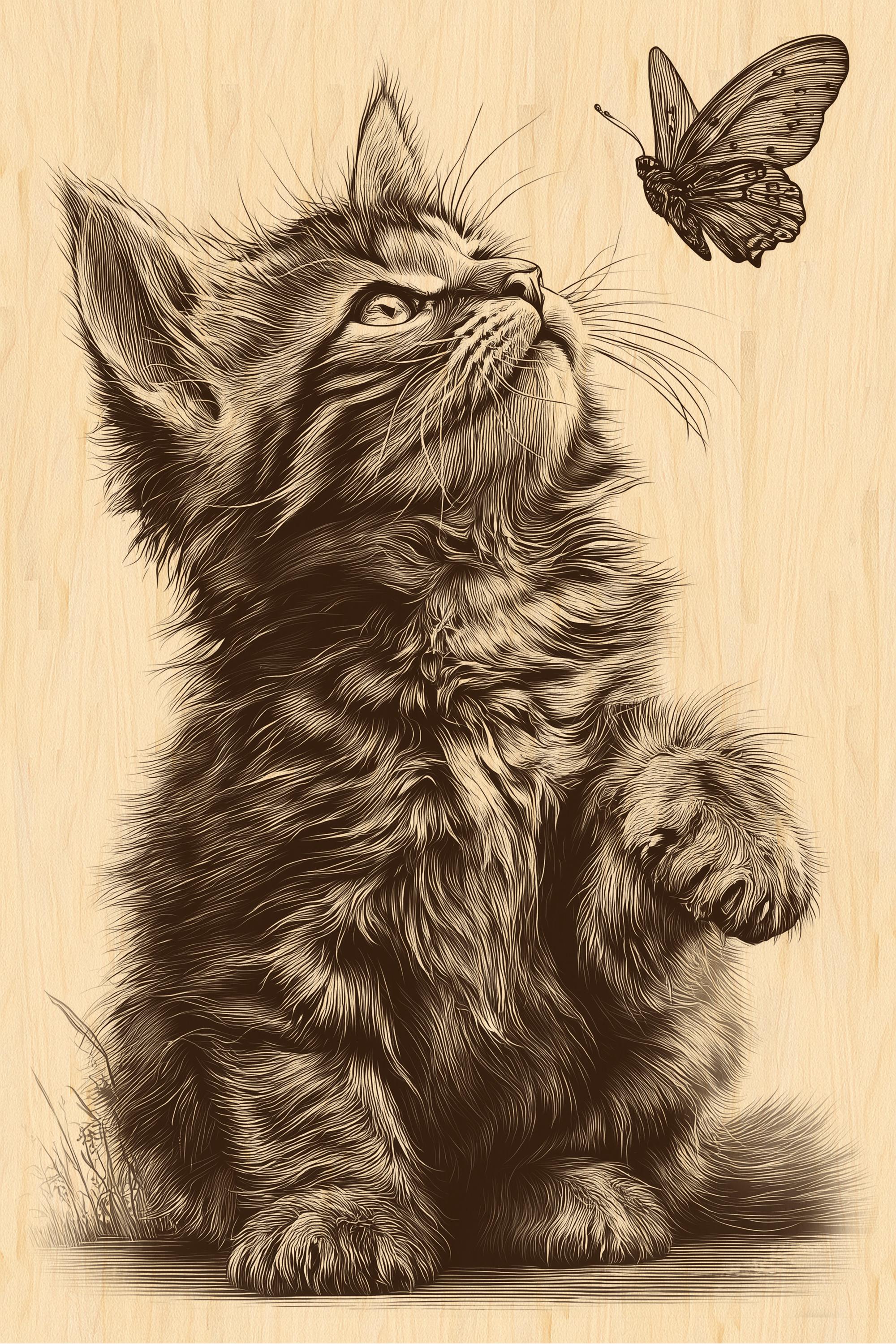 Cute Kitten Drawing - Etsy Norway, image size:2000x3000