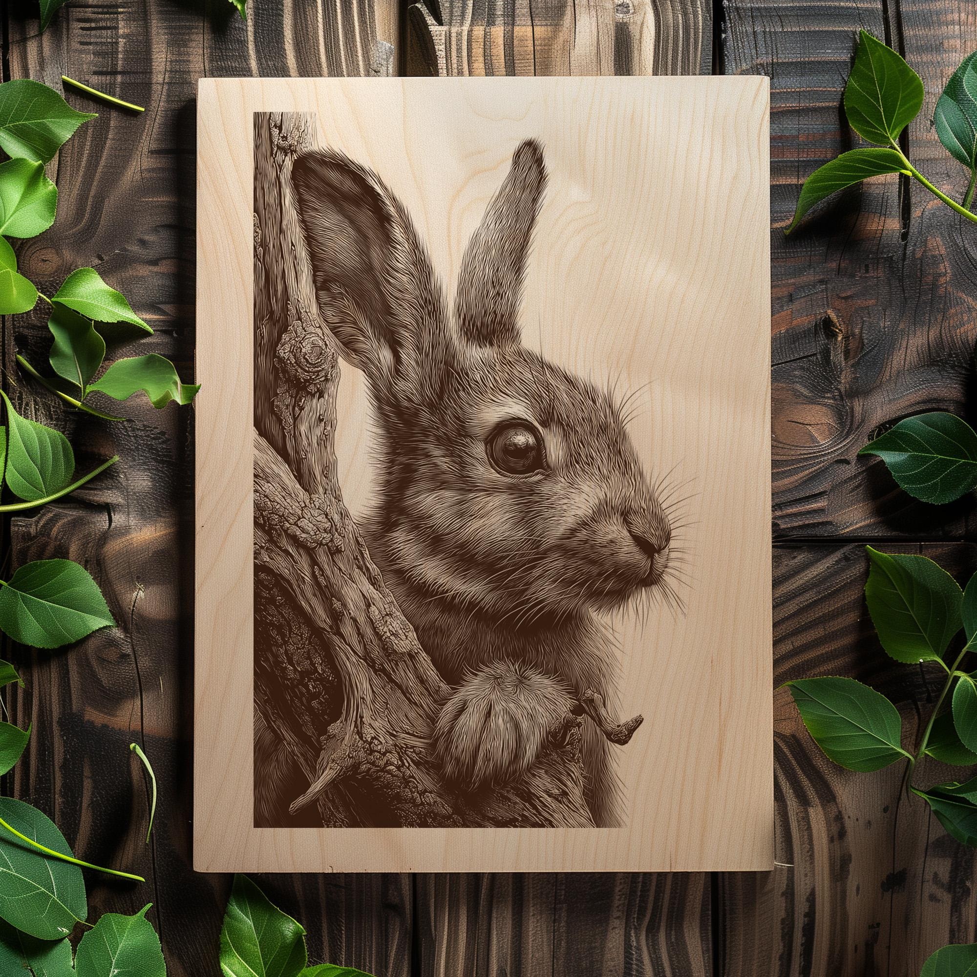 Rustic Rabbit Engraving PNG | Woodland Bunny Digital Download ...