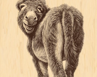 Funny Donkey Backside Engraving PNG | Rustic Farmhouse Humor Art | Country Wall Decor | Laser-Ready Wood Engraving File