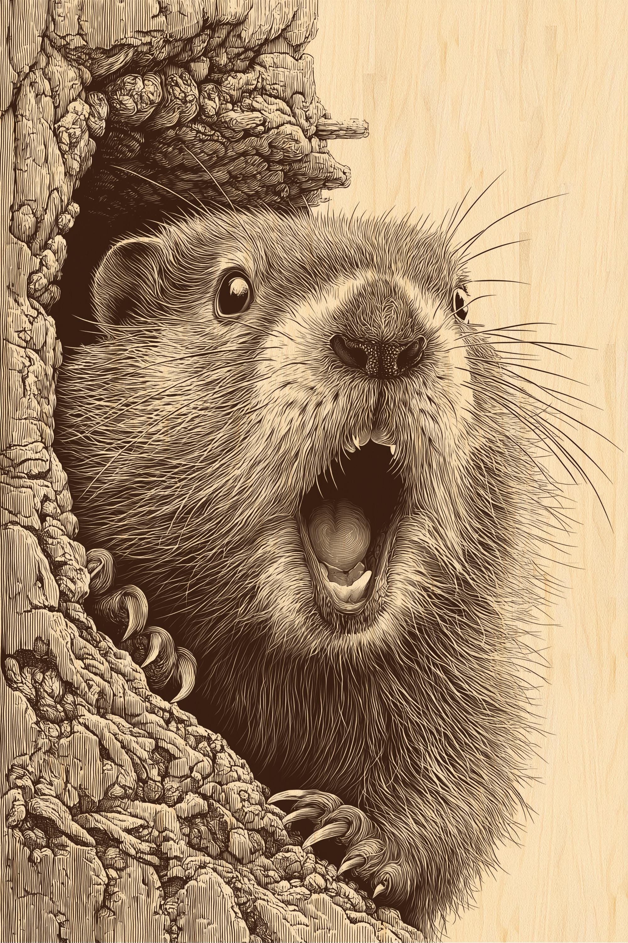 Marmot illustration - Etsy 日本
