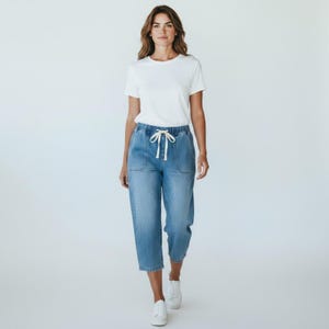 Buffalo David Bitton Drawstring Waist High Rise Denim Capris image 1