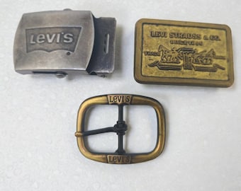 Vintage Levi's Belt Buckles Lot of 3 USA Canada Made