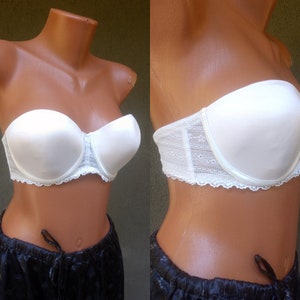 Strapless Padded White Bra size L 80B EU 34B Women Wedding Underwear Brassiere Classic Underwire Cupped Lingerie