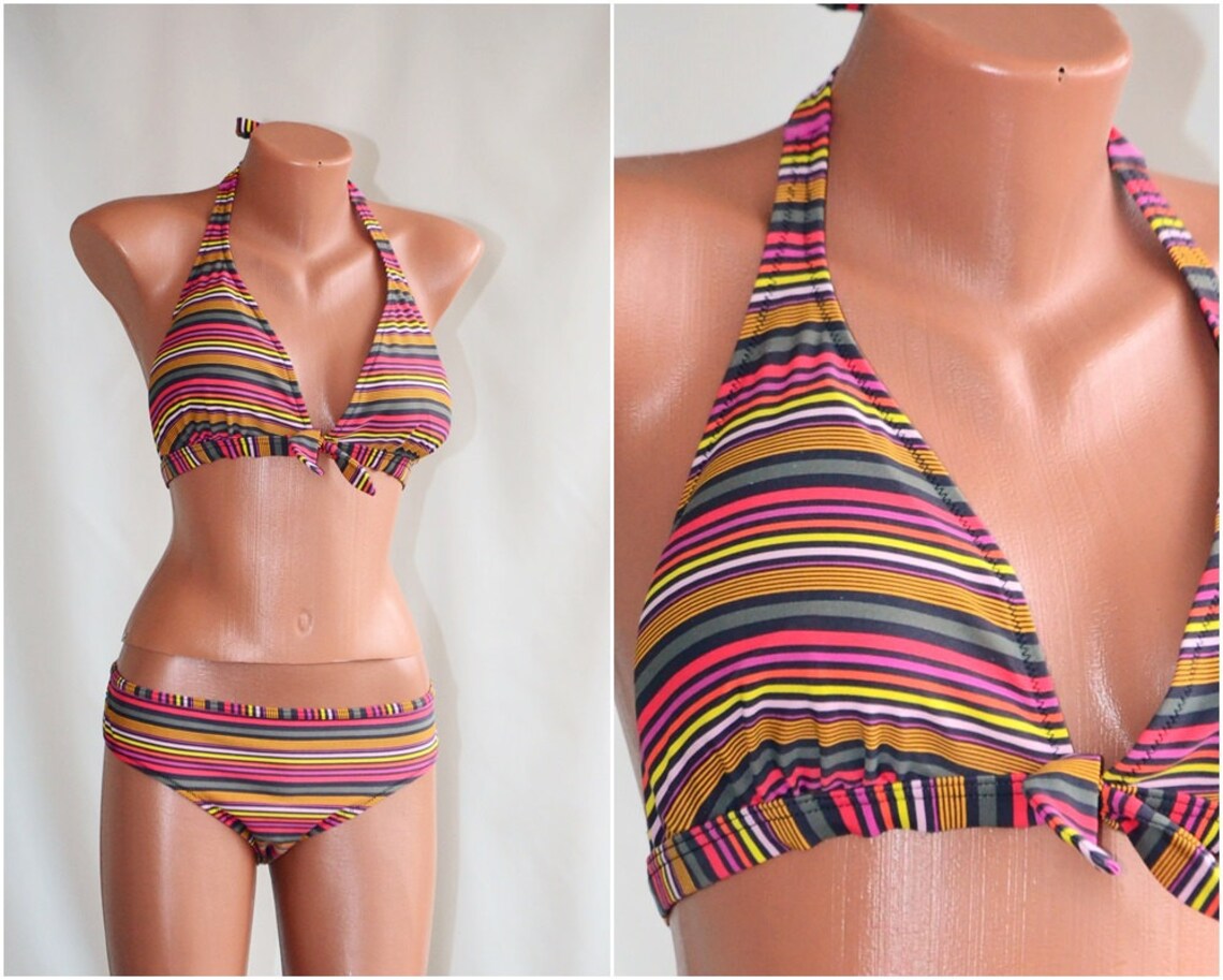 Vrouwen Print Badpak Bikini Halter maat L XL 40 42 EU Etsy