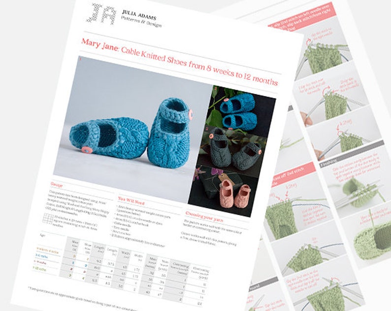 Baby booties knitting pattern - a Mary Jane style baby shoe - pdf and photo tutorial image 10