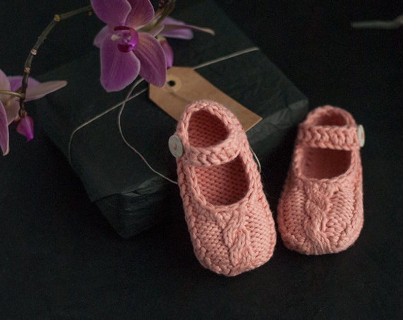 Baby booties knitting pattern a Mary Jane style baby shoe pattern instant download and photo tutorial image 5