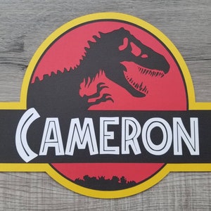 Jurassic Park Birthday Party Wall sign, Jurassic World Door sign diecut cardstock door sign decoration