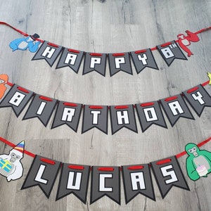 Gorilla Tag birthday banner, vr birthday banner ready to hang