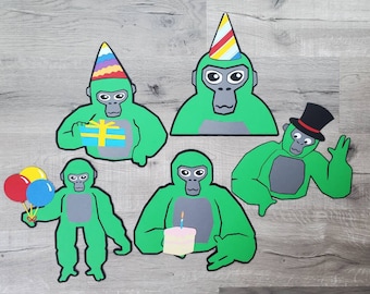Gorilla decorations, Gorilla birthday, monkey decorations 11.5"