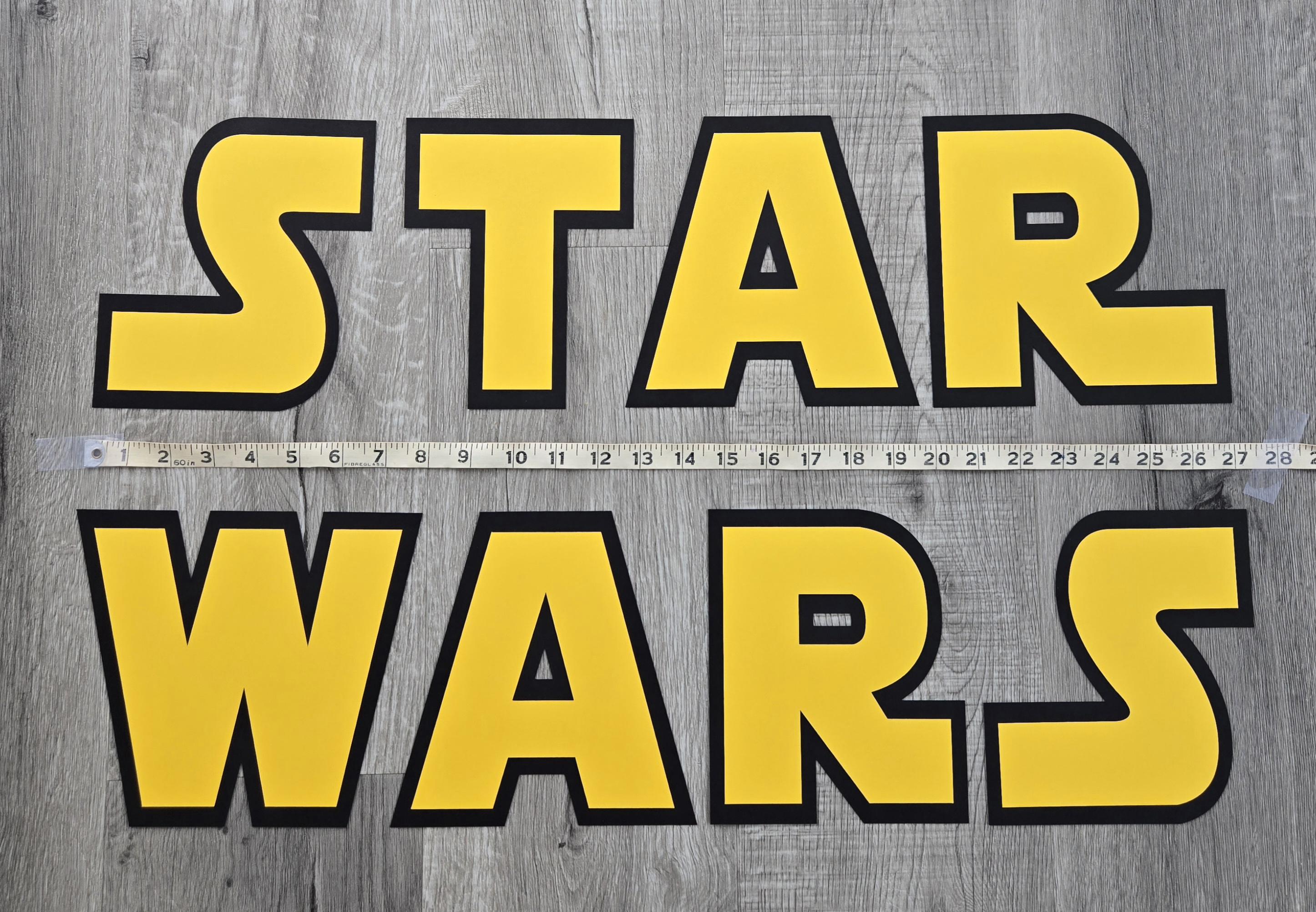 STAR WARS Wall Sign XL Letters, Star Wars Birthday Backdrop, Star