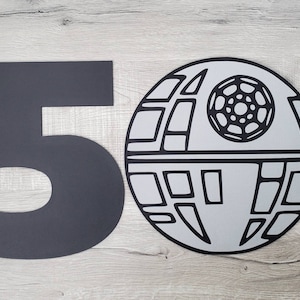 Star Wars Birthday decorations, Star Wars 50th, Death Star, 50th birthday, 40th Death Star numbers wall decor