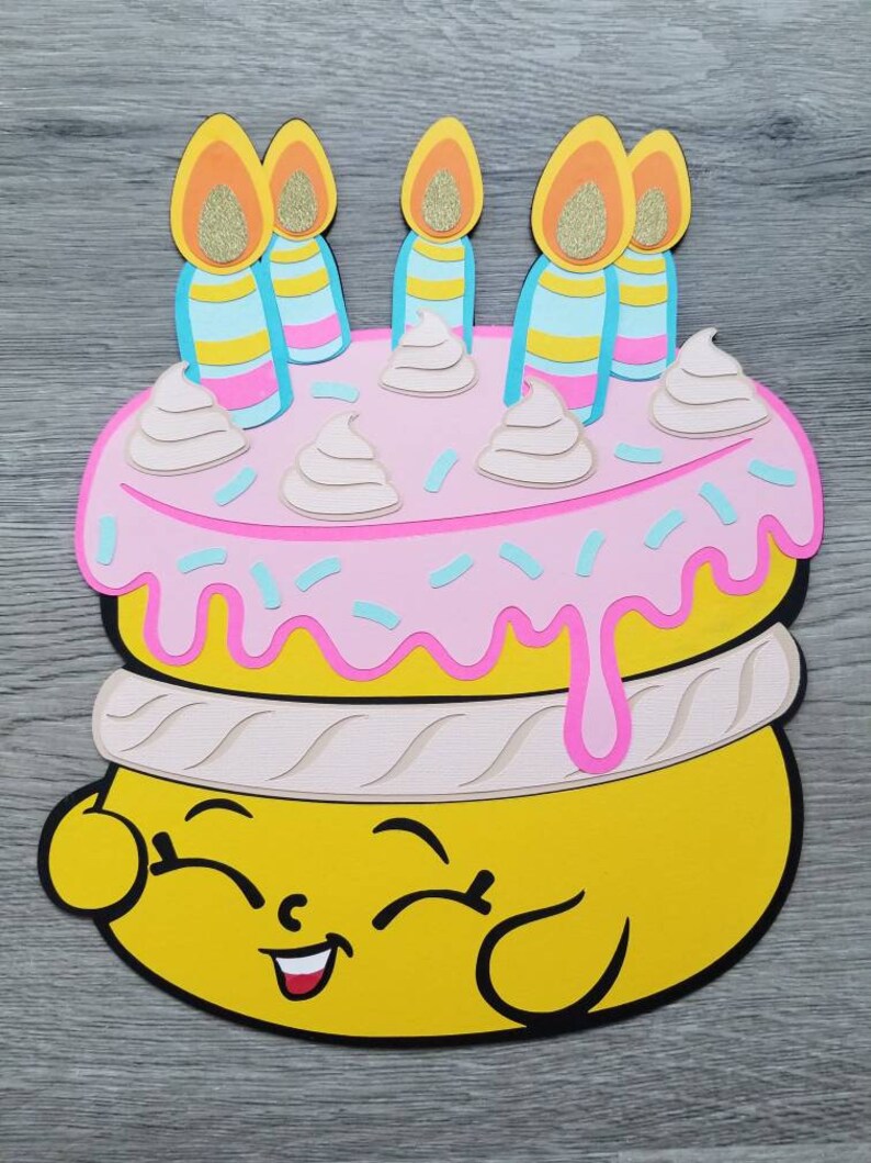 Shopkins Birthday Cake Decoration Wishes Birthday Cake Large Etsy