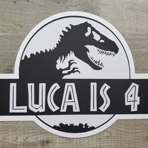 Jurassic Park Birthday Party Wall Sign, Jurassic World Door Sign Diecut ...