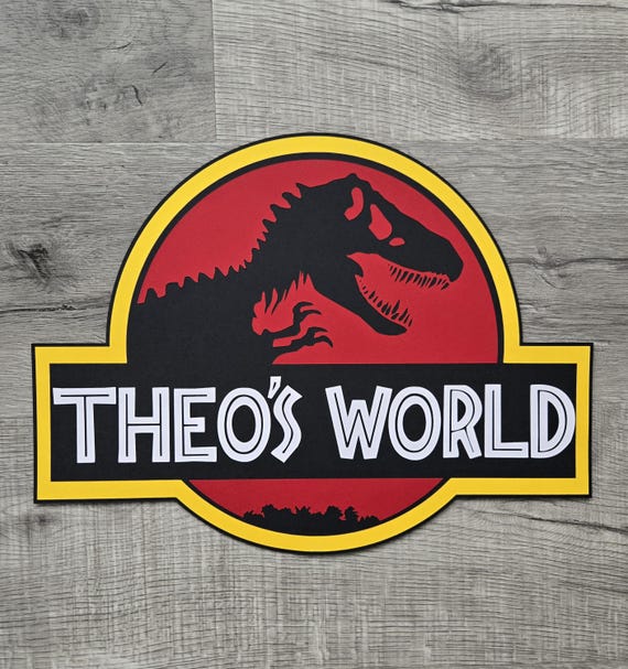 Jurassic Park Birthday Party Wall sign, Jurassic World Door sign diecut cardstock door sign decoration, NOT Backdrop Size
